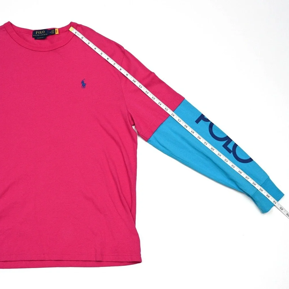 Polo Ralph Lauren T-Shirt Long Sleeve Spell Out Skateboard 90s Streetwear Medium